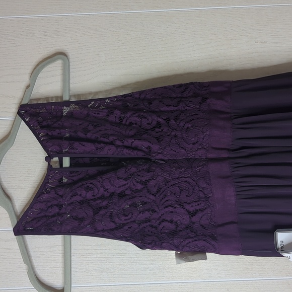 Adrianna Papell purple sleeveless maxi lace bodice formal dress sz 2 - Picture 10 of 13